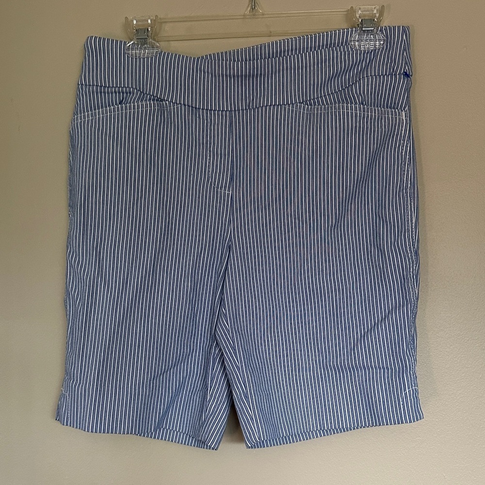 Hilary Radley Blue and White Striped Women's Shorts